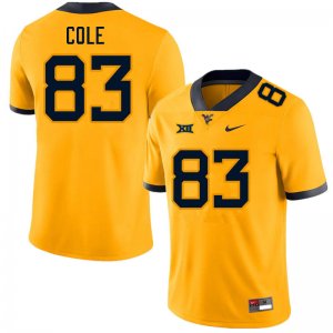 Men's West Virginia Mountaineers NCAA #83 CJ Cole Gold Authentic Nike Stitched College Football Jersey OX15P16RW